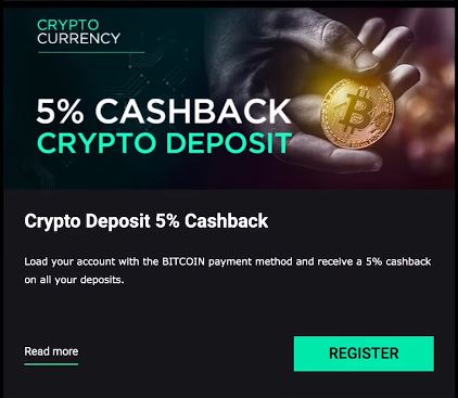 Cbet에서 비트코인으로 입금하고 모든 입금에 5% 캐시백을 받으세요